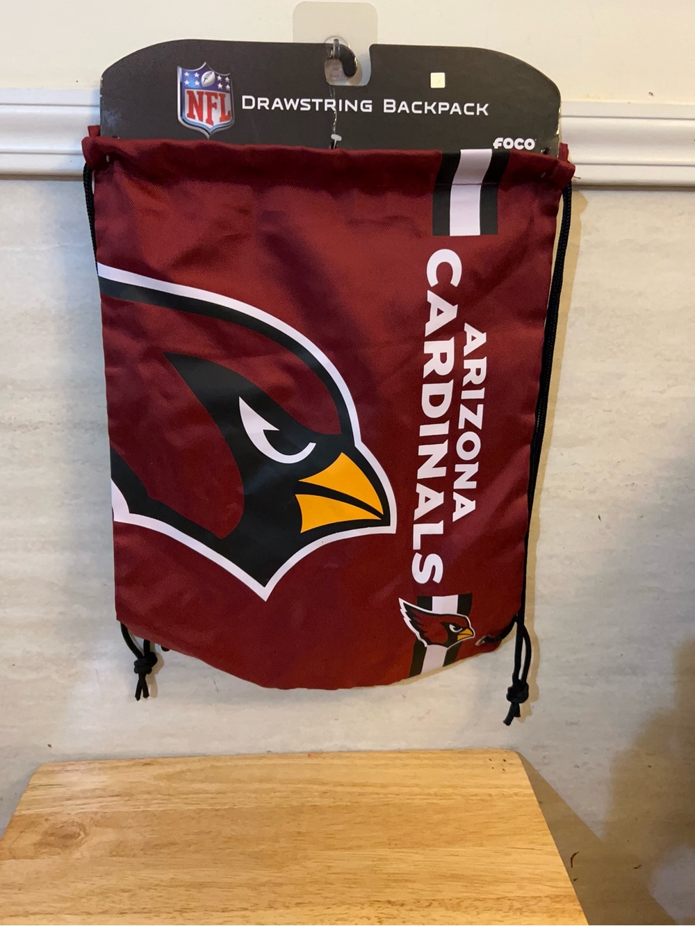 NWT- Arizona Cardinals Team Stripe Wordmark Drawstring - Official NFL Logo